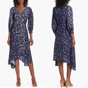 NWT Eliza J Faux Wrap Midi Dress